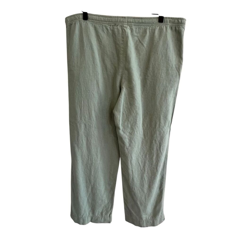 St. John Sport Linen Blend Pull On Pant Size P Resort Beachy Travel Lightweight - Picture 2 of 6